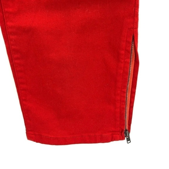 Eileen Fisher Ankle Zip Slim Leg Pants Stretch Organic Cotton Blend Lava Red 4 - Picture 4 of 11